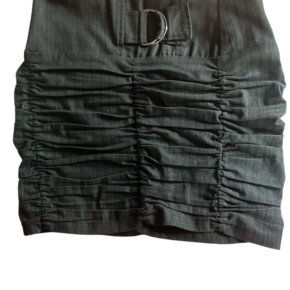Y2K Valia Black Ruched Pencil Skirt (M)